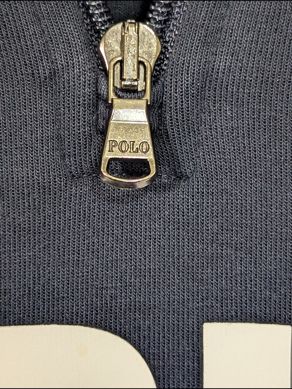 Polo Ralph Lauren Men's Large Navy Quarter Zip Pullover Sweatshirt Logo Spellout - Picture 6 of 11